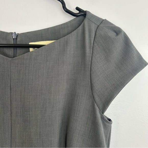 MM Lafleur Grey Cap Sleeve Classic Midi Sheath Dress Size 2 - Picture 4 of 12